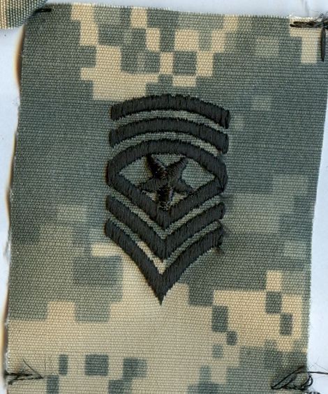 Dienstgradabzeichen, Kragenabzeichen, ACU Digital, mit Klett, Sergeant Major 