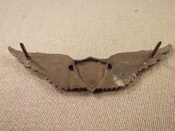 Brustabzeichen, Army Aviator, Metall, altsilber