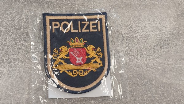 Polizei Bremen Armabzeichen blau maschinengestickt mit Klett - Kempf Muster !!