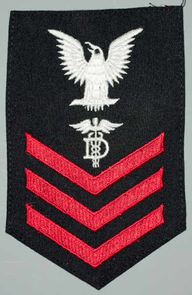 Armabzeichen für Hemden, Dienstgrad mit Laufbahnabzeichen, DT Dental Technician, Petty Officer First Class 