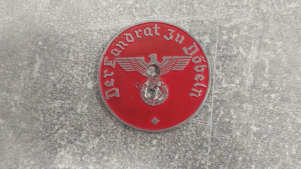 3.Reich KFZ-Zulassungsplakette - Döbeln entnazifiziert