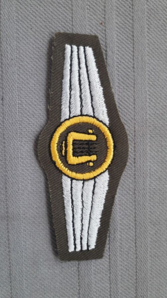 Tätigkeitsabzeichen Militärmusikpersonal, gold auf oliv maschinengestickt