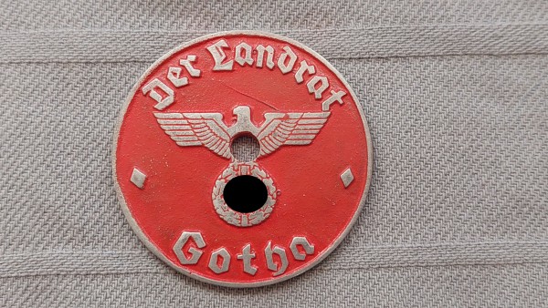 3.Reich KFZ-Zulassungsplakette - Gotha