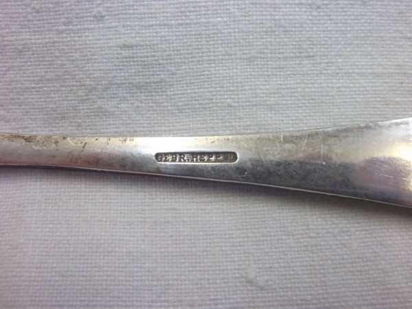 Fischmesser, 90er Silberauflage, aus der Kantine der Hamburger DAF Zentrale, Hersteller Gebr. Hepp, 21cm