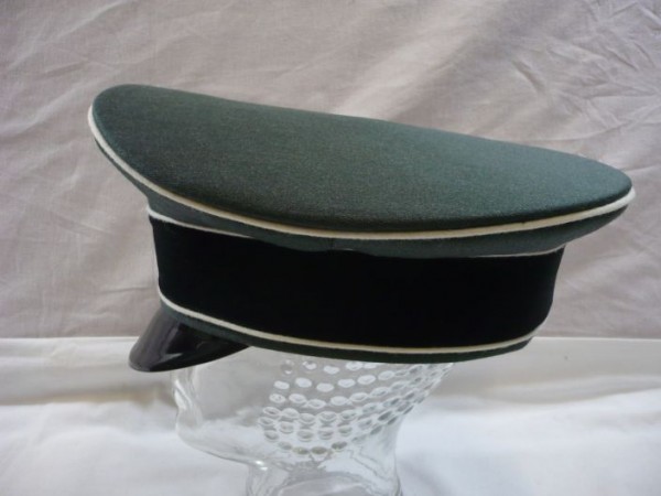 Schirmmütze, Offizier Waffen-SS, Trikot graugrün, Hersteller EREL, Grösse 59
