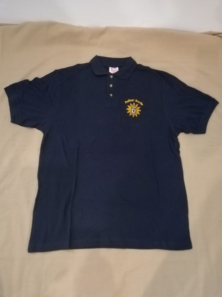 Polizei Berlin Polo Shirt in blau mit Abzeichen Grösse Large