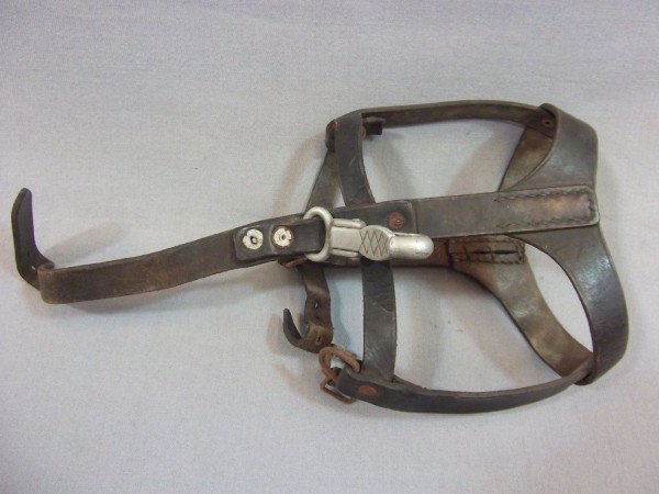Feldflaschenberiemung, Leder, schwarz