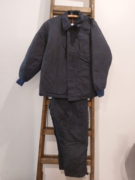 DDR Jacke und Hose Arbeitshose blau NVA wattiert Wattehose Grösse K52 - Original