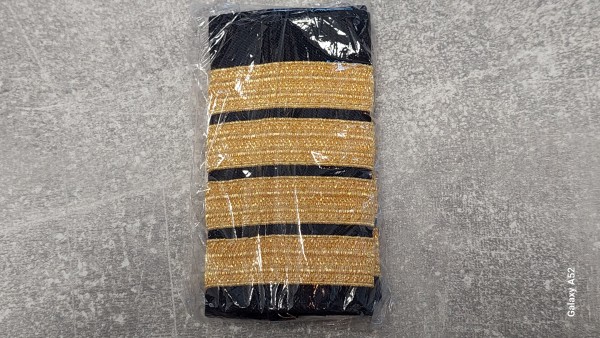 Polizei Rangschlaufen Wasserschutzpolizei 4 Streifen gold 14mm