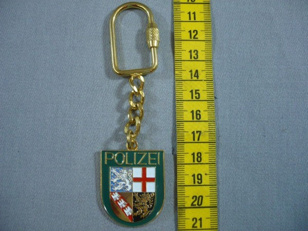 Saarland: Schlüsselanhänger, Polizei Saarland, Metall,  wie das Armabzeichen