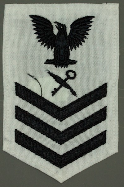 Armabzeichen für Hemden, Dienstgrad mit Laufbahnabzeichen, SH Ships Serviceman, Petty Officer First Class 