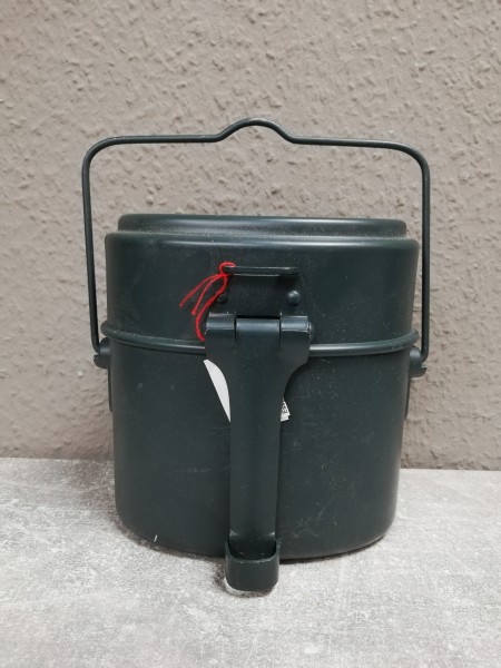 Polizei Kochgeschirr/ Essgeschirr 3-Teilig in Metall grün von 1961