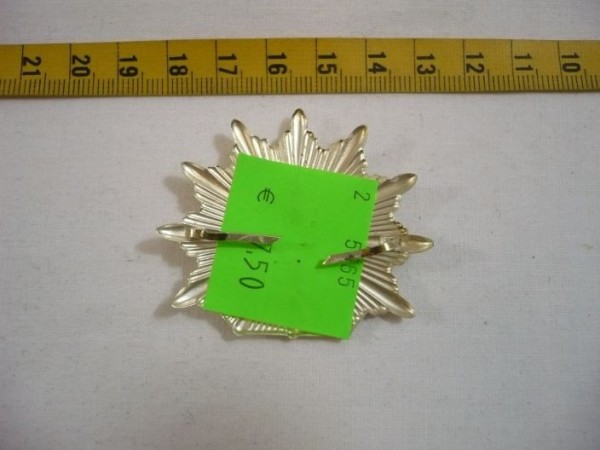 Baden-Wuerttemberg: Mützenstern, Polizei Baden-Württemberg, alte Art, Metall, zweiteilig, silber/weiß