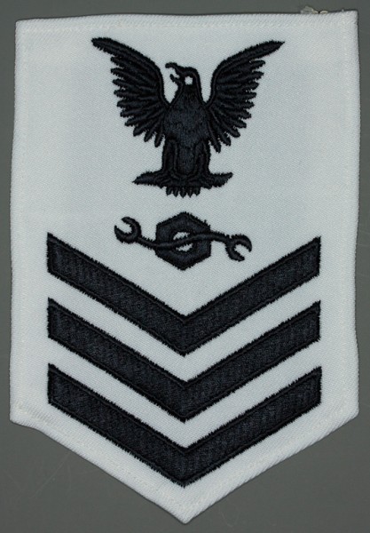 Armabzeichen für Hemden, Dienstgrad mit Laufbahnabzeichen, CM Construction Mechanic, Petty Officer First Class 