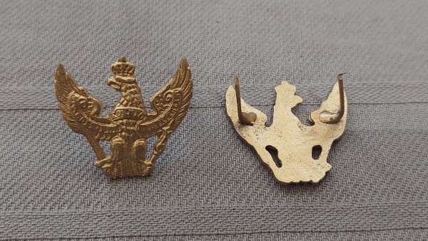 Mützenabzeichen Schwedter Adler mit Splinten, gold