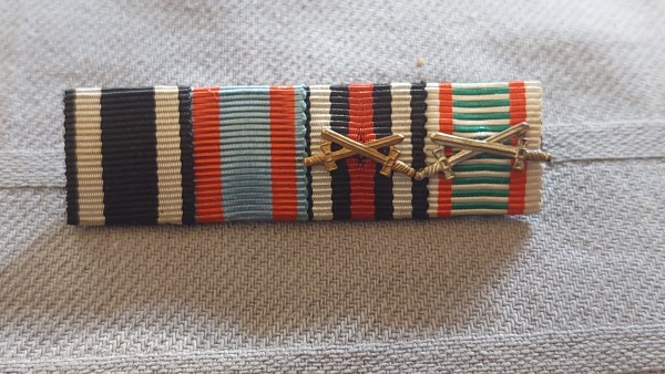 Bandspange Feldspange WW1 - 4 Auszeichnungen EK2 1914, Hessen , Frontkämpfer, Ungarn