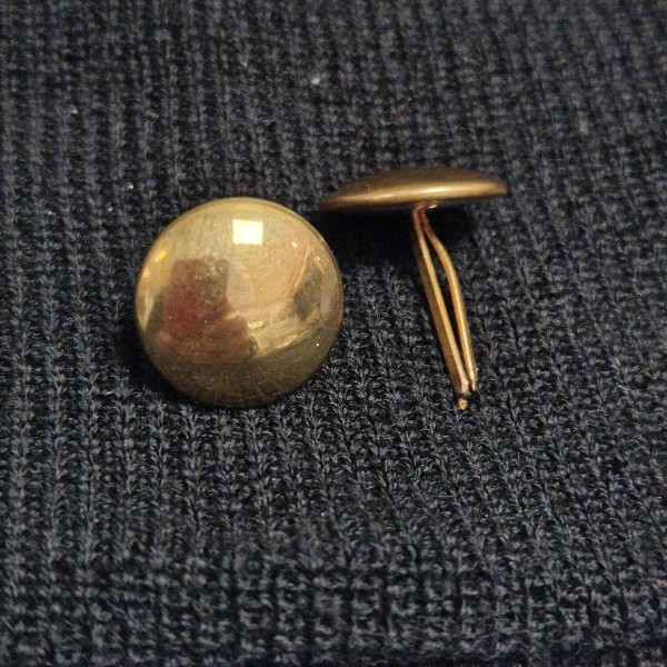 Preussen Knopf glatt - goldfarben mit Splinte 20mm