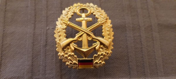 Barettabzeichen Bundesmarine Marinesicherungstruppe Metall goldfarben