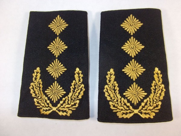 Rangschlaufen General gelb auf schwarz, maschinengestickt
