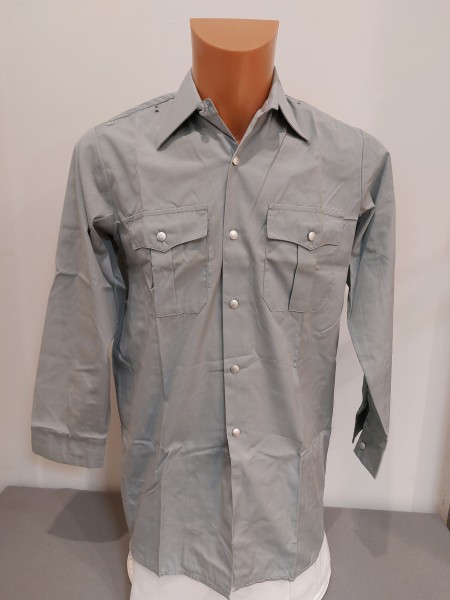 DDR Hemd grau NVA Langarm - Landstreitkräfte - Offizier - Größe 35N Original