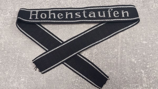 Waffen-XX Ärmelband Hohenstaufen Offizier handgestickt, alte Deutsche Fertigung