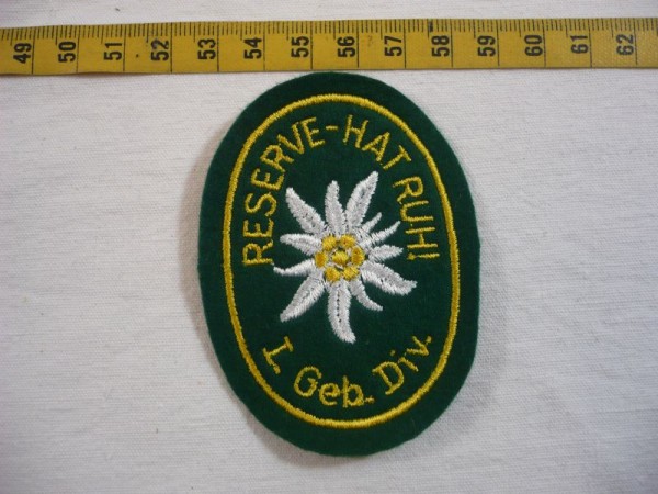 Verbandsabzeichen 1.Gebirgsjäger Division -Reserve hat Ruh