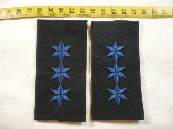 Allgemein: Rangschlaufen Polizei blau, 3 Sterne blau