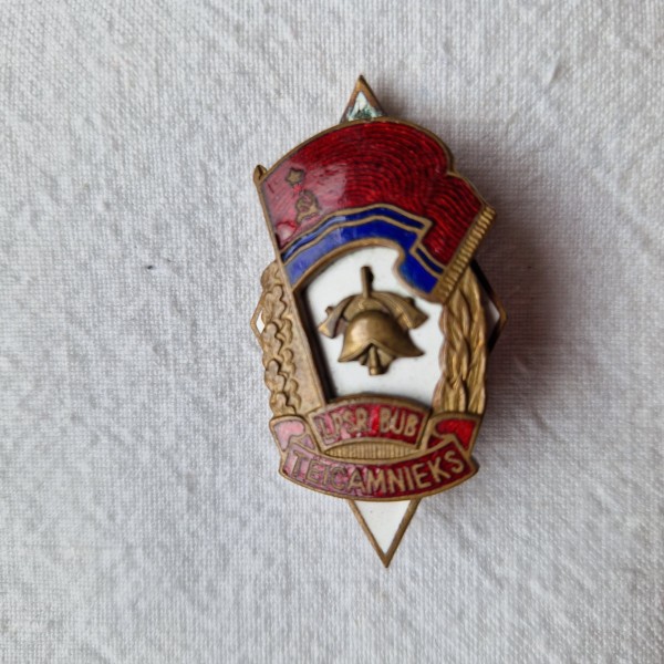 UDSSR Lettland Ausgezeichneter Feuerwehrmann der Lettischen SSR.mit Nummer