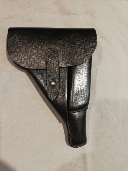 Wehrmacht Pistolentasche Holster P38 Leder schwarz - Polizei? KvP?