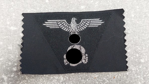 Mützenadler und Totenkopf XX Offizier für M43 silber auf schwarz gewebt