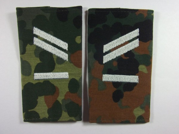 Rangschlaufen Obergefreiter UA, weiß auf Flecktarn