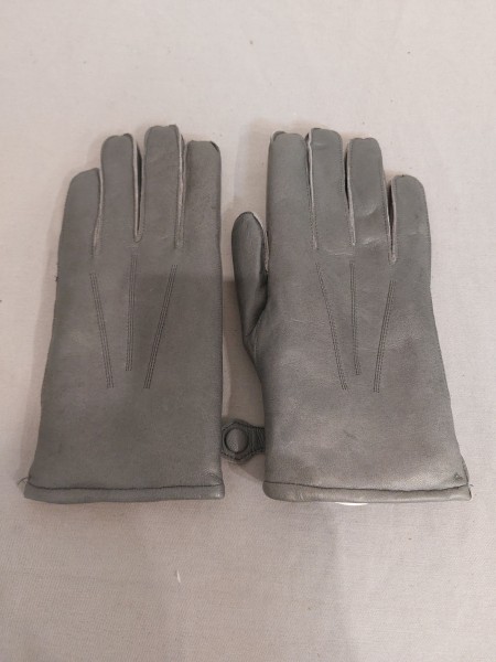 Bundeswehr Handschuhe Fingerhandschuhe gefüttert Leder grau Größe 9 1/2 - Original