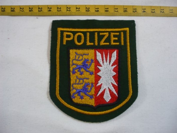 Schleswig-Holstein: Armabzeichen, Polizei Schleswig-Holstein, grün, maschinengestickt
