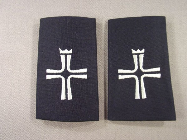 Rangschlaufen Militärgeistlicher evangelisch weiß auf blau