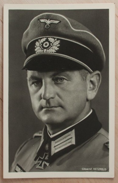 Postkarte, Ritterkreuzträger Oberst Hitzfeld