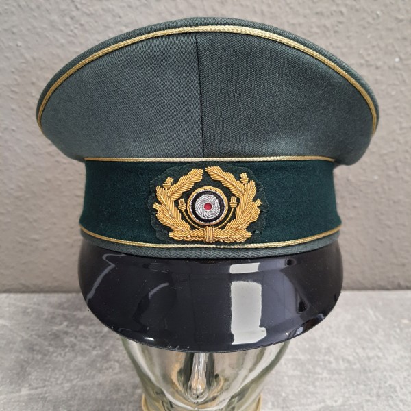 Schirmmütze General, feldgrau Trikot, ohne Hersteller, Lackschirm Größe 58