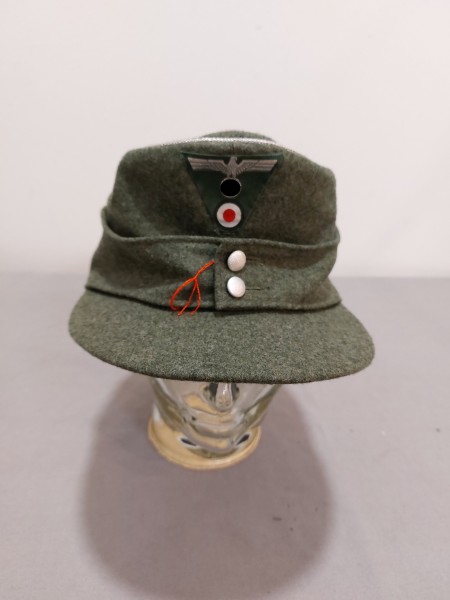 Wehrmacht Heer Feldmütze M43 für Offiziere feldgrau mit gewebtem Abzeichen Grösse 55