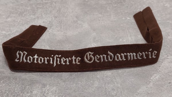 Ärmelband 3.Reich Motorisierte Gendarmerie handgestickt Original