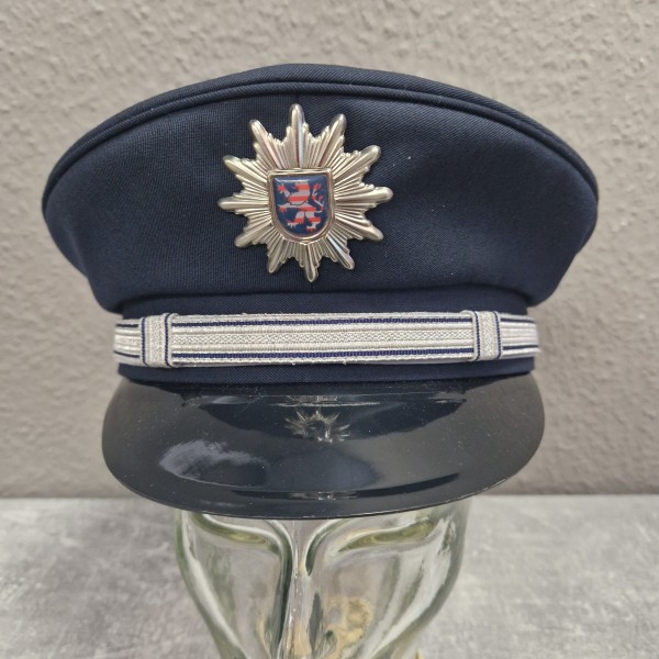 Hessen: Schirmmütze, Polizei Hessen Neue Art mit blauen Deckel Grösse 55,5