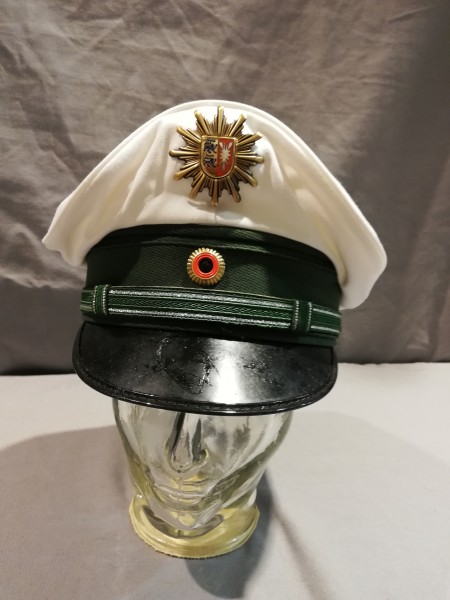 Polizei Schleswig-Holstein Schirmmütze alte Art, Größe 57 mit weißem Deckel