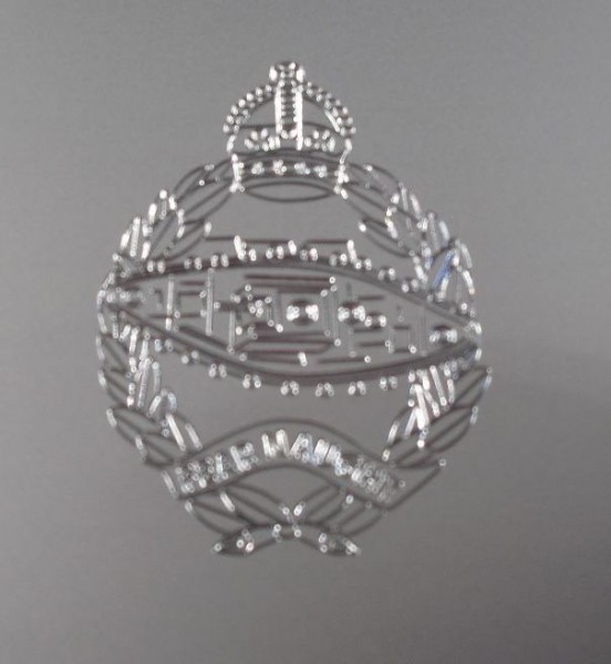 Hosengürtel Royal Tank Regiment, silber mit Gravur