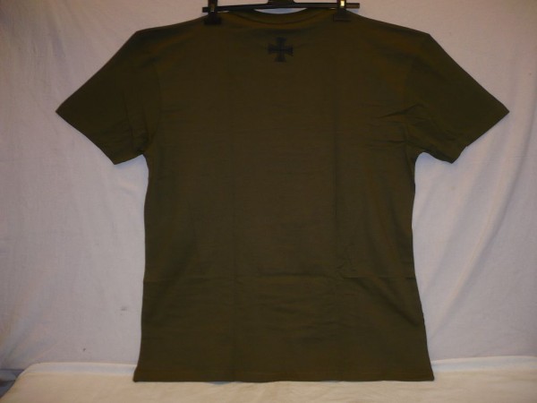 T-Shirt oliv mit Druck: Balkenkreuz, Größe XLarge 