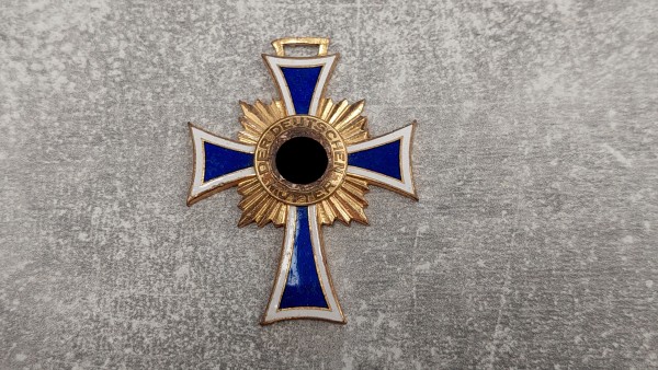 3.Reich Mutterkreuz in Gold ohne Hersteller Original entnazifiziert