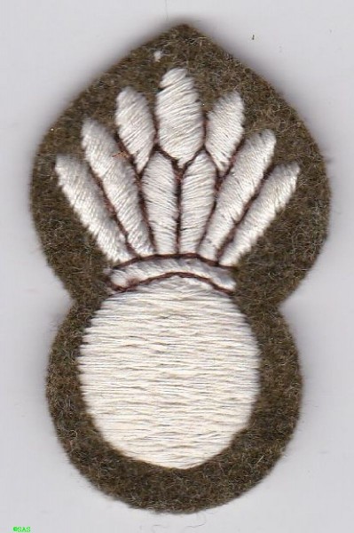 Armabzeichen Sergeant Royal Engineers weiß auf grün