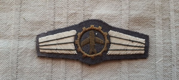 Tätigkeitsabzeichen, Logistisches Personal bronze auf blaugrau silberne Schwingen