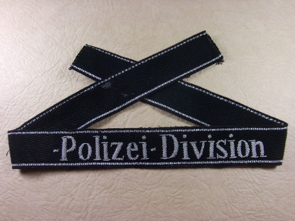 Ärmelband, XX-Polizei-Division, handgestickt für Offiziere