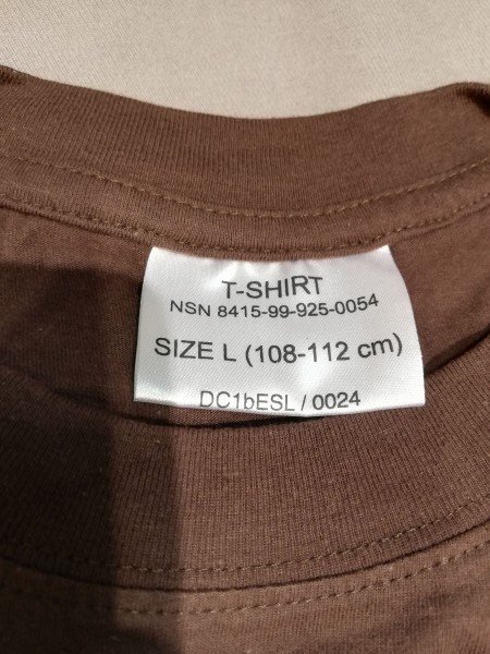 British T-Shirt braun Army mit NSN Nummer Größe M oder L