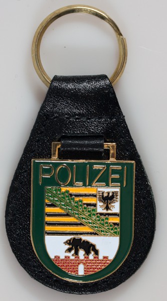 Sachsen-Anhalt: Schlüsselanhänger, Polizei Sachsen- Anhalt, Metall,  wie das Armabzeichen