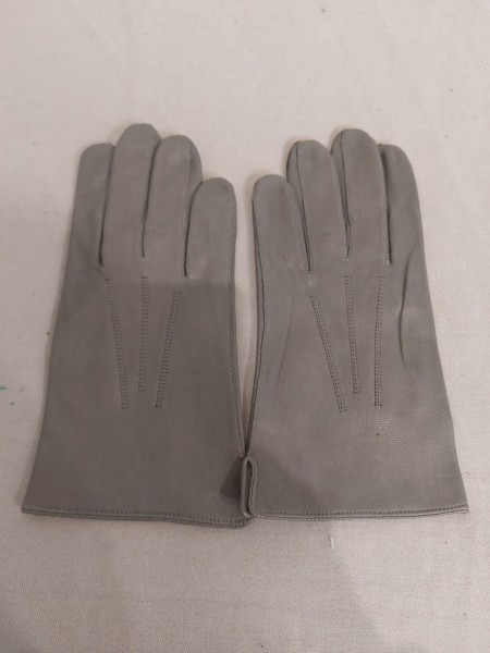 Bundeswehr Handschuhe Fingerhandschuhe Leder grau Größe 9 - Original NEU