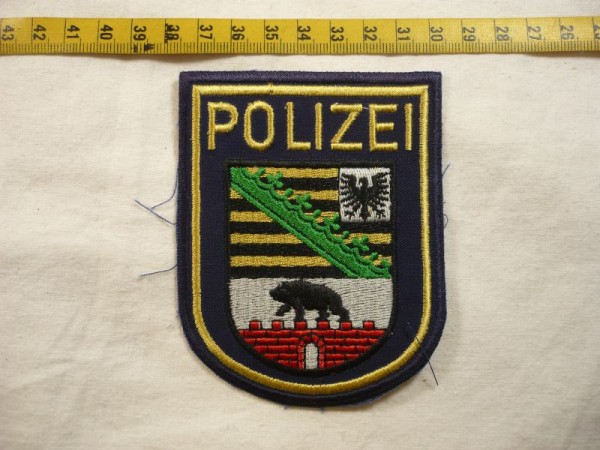 Sachsen-Anhalt: Armabzeichen, Wasserschutzpolizei Sachsen-Anhalt, blau, maschinengestickt
